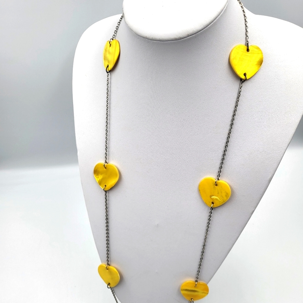 Yellow Heart w/ Silver Chain
